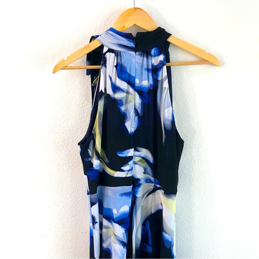 Elegant blue halter maxi dress